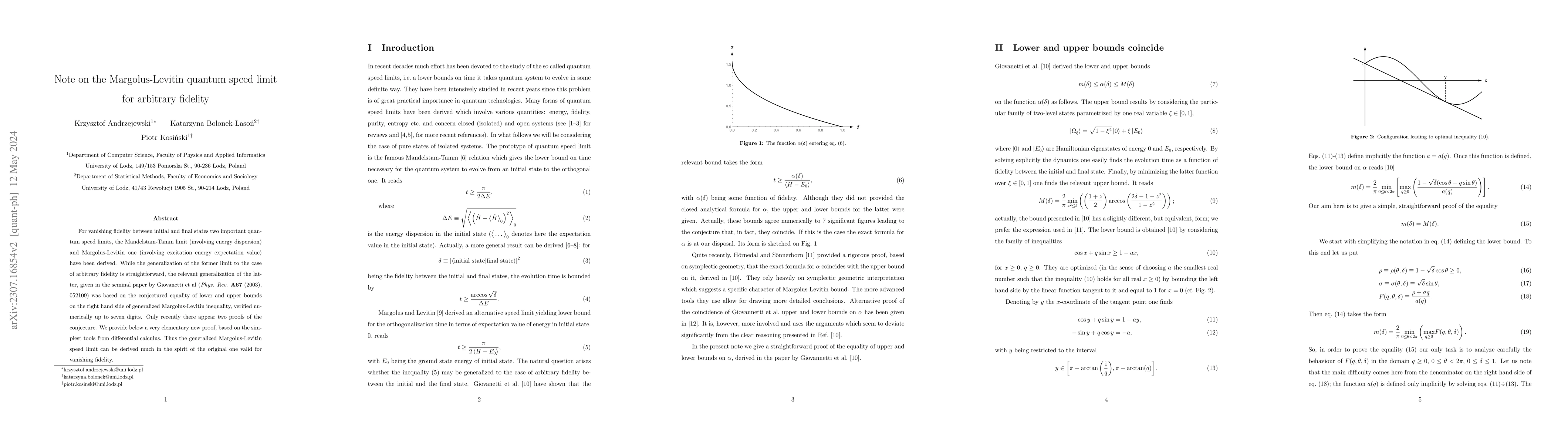Thumbnail for Note on the Margolus-Levitin quantum speed limit for arbitrary fidelity