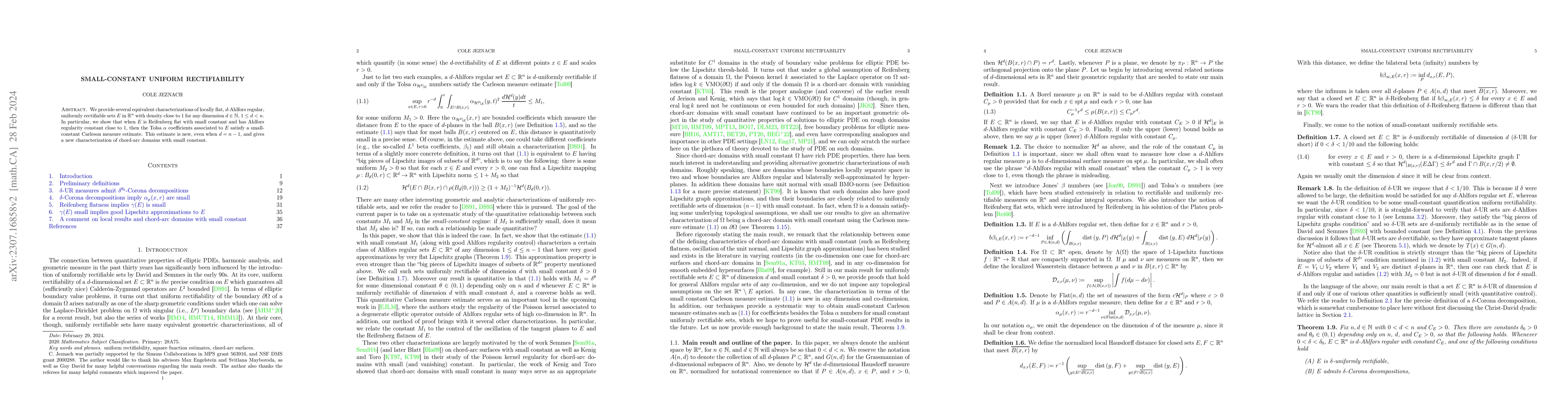 Thumbnail for Small constant uniform rectifiability