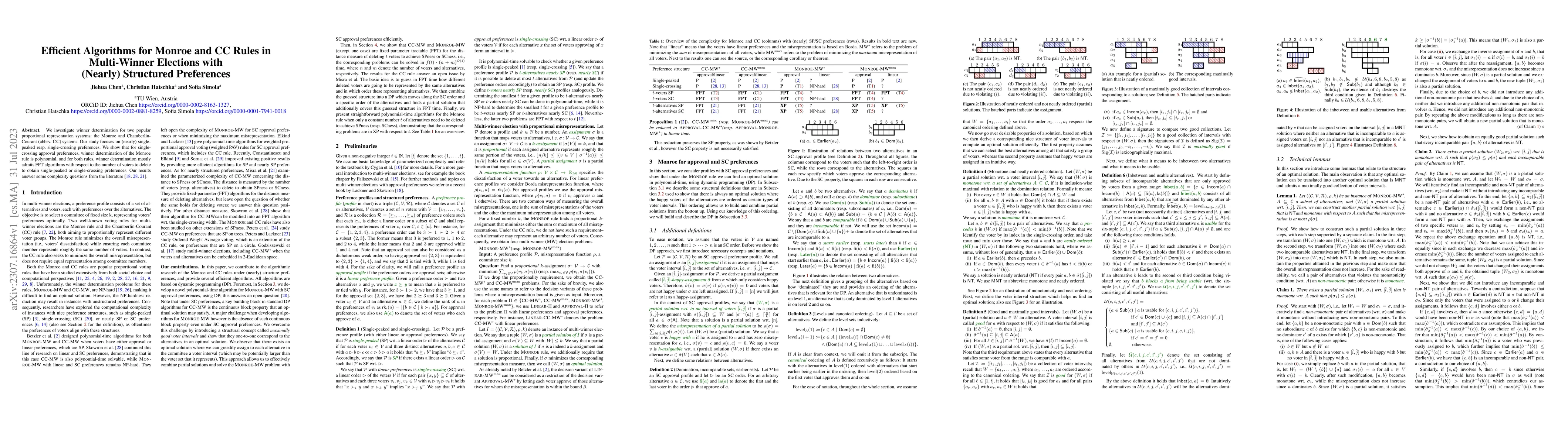 Thumbnail for Efficient Algorithms for Monroe and CC Rules in Multi-Winner Elections
  with (Nearly) Structured Preferences