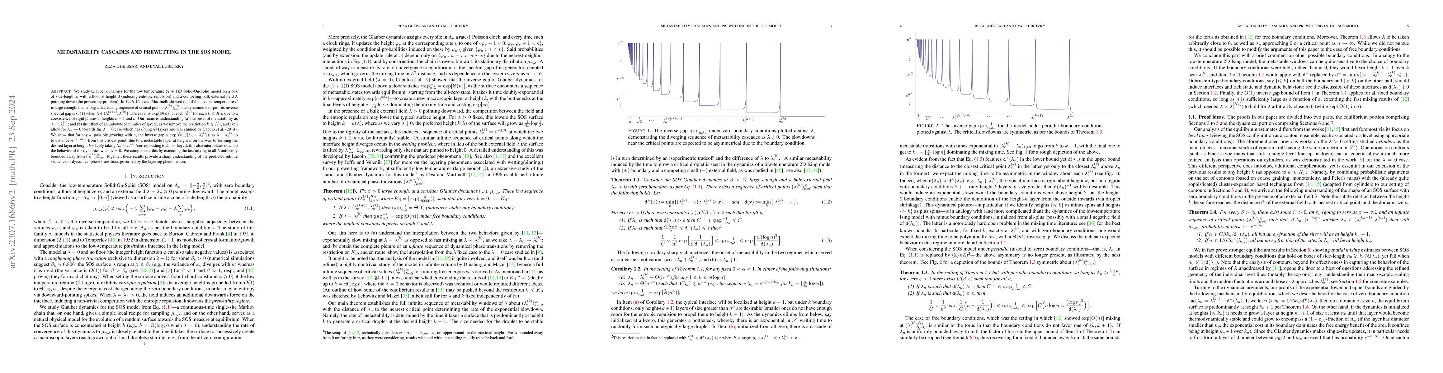 Thumbnail for Metastability cascades and prewetting in the SOS model