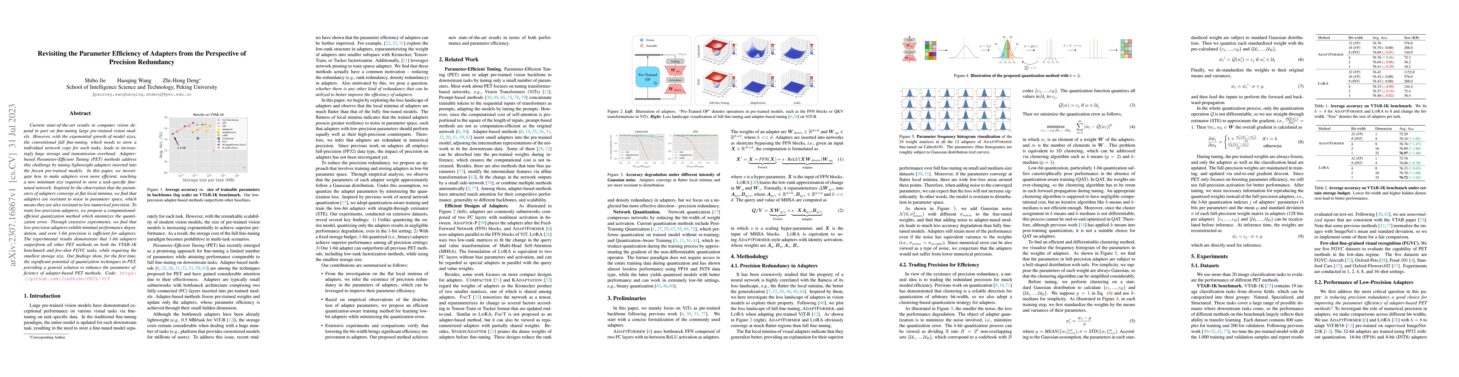 Thumbnail for Revisiting the Parameter Efficiency of Adapters from the Perspective of
  Precision Redundancy