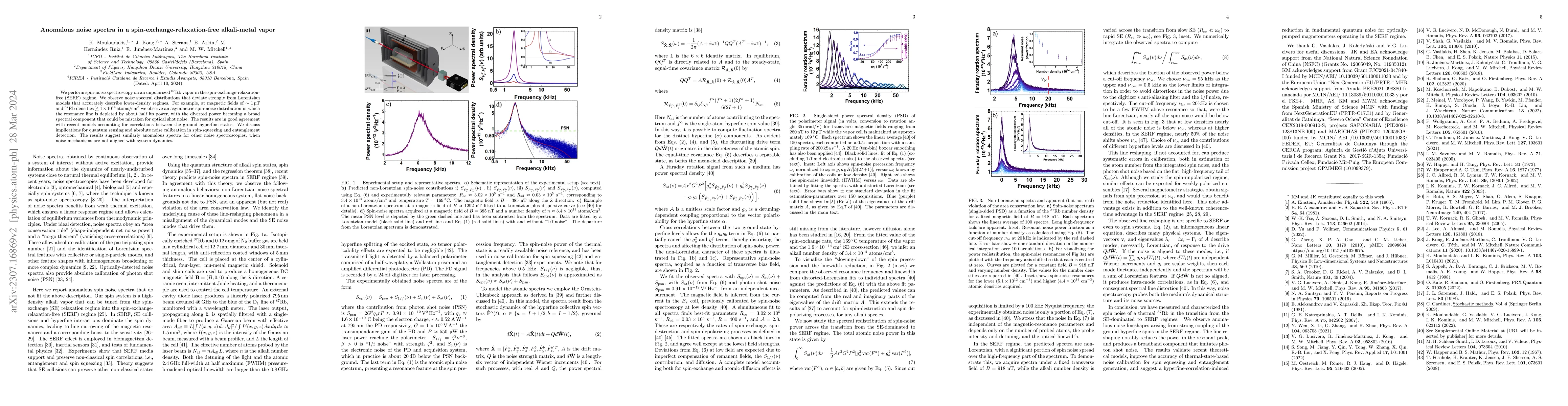 Thumbnail for Anomalous noise spectra in a spin-exchange-relaxation-free alkali-metal
  vapor