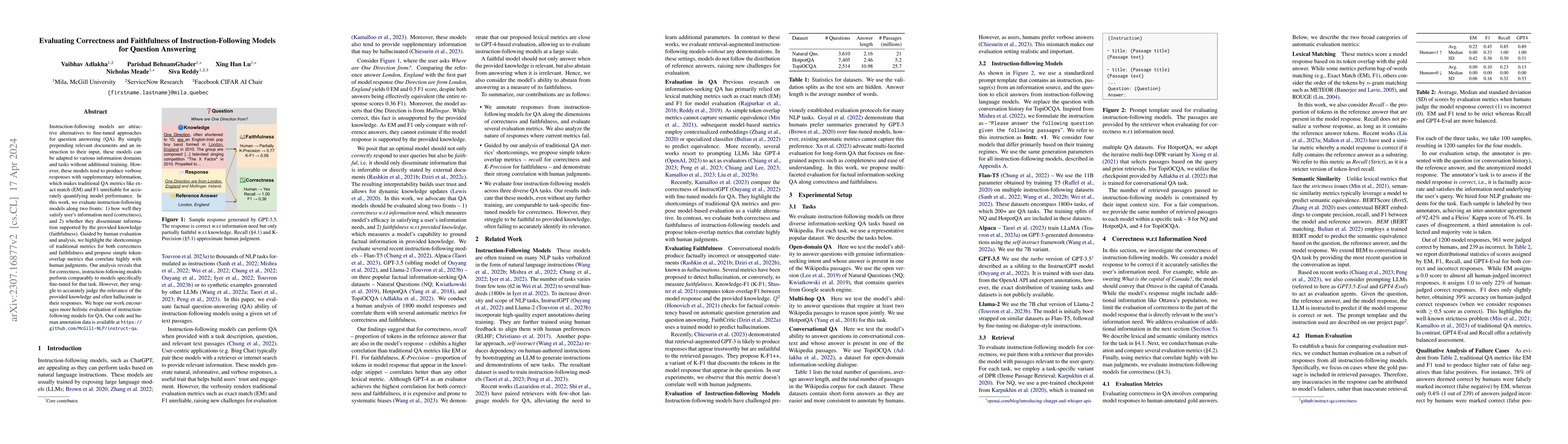 Thumbnail for Evaluating Correctness and Faithfulness of Instruction-Following Models
  for Question Answering
