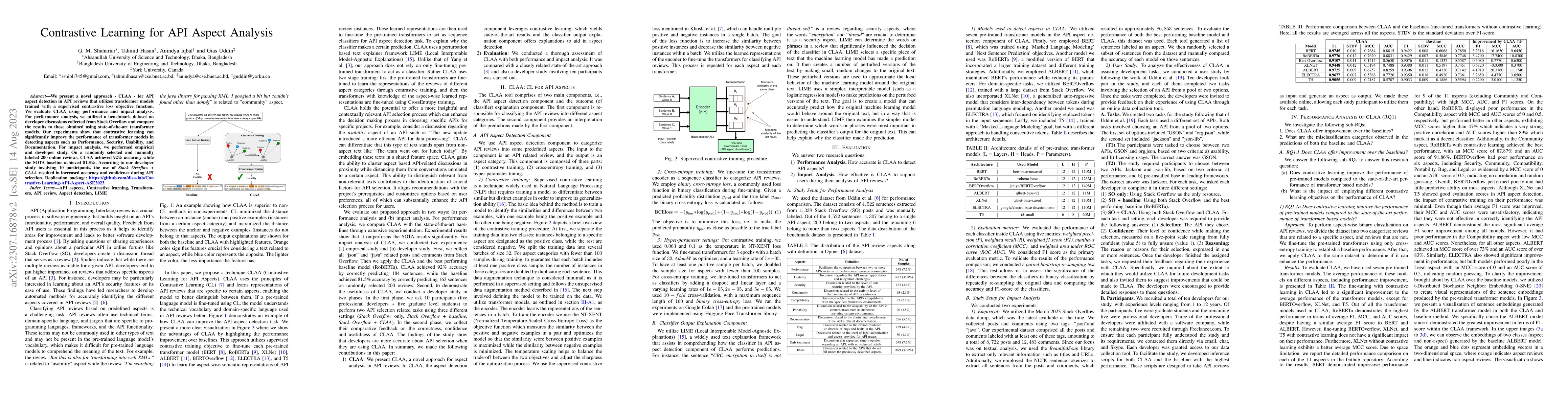 Thumbnail for Contrastive Learning for API Aspect Analysis