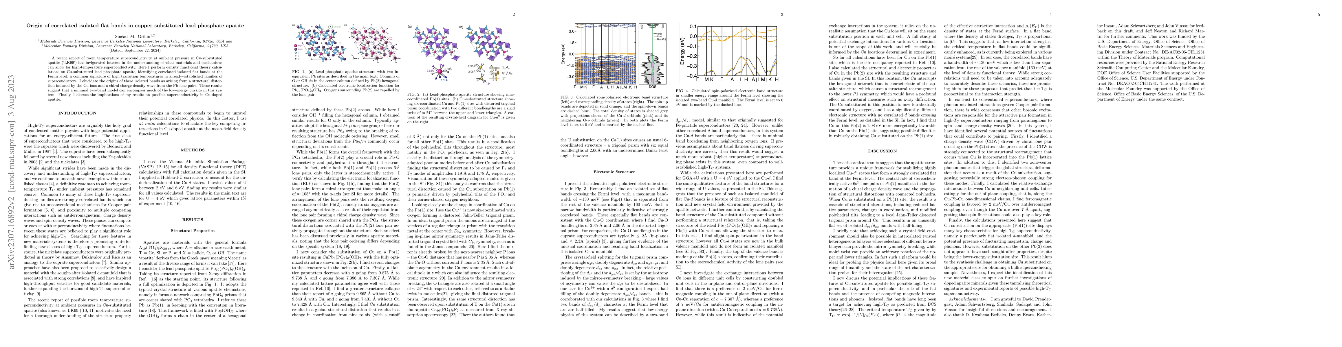 Thumbnail for Origin of correlated isolated flat bands in copper-substituted lead
  phosphate apatite