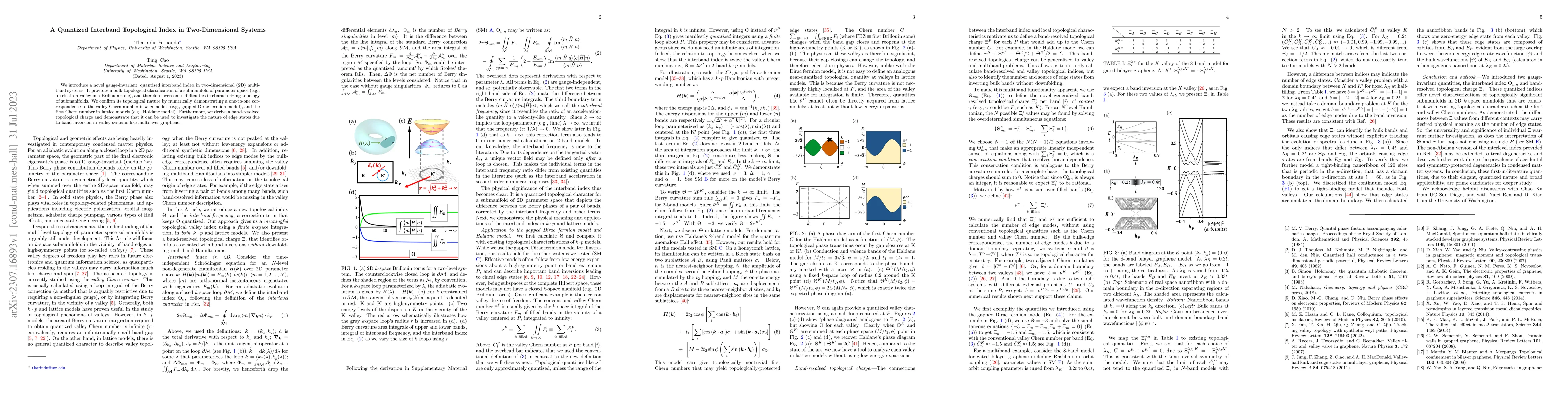 Thumbnail for A Quantized Interband Topological Index in Two-Dimensional Systems