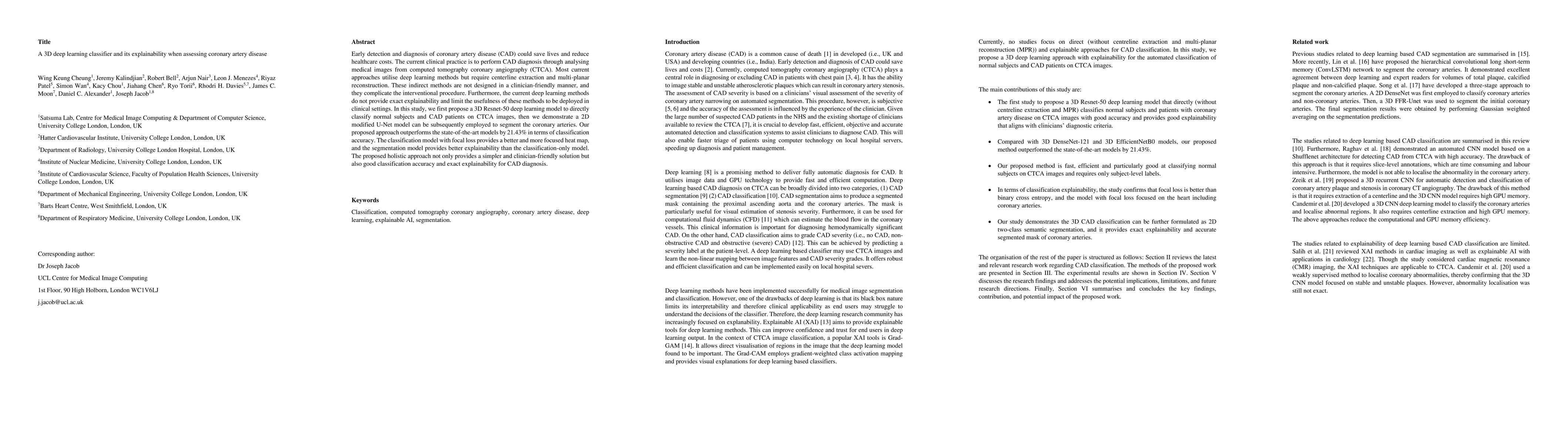 Thumbnail for A 3D deep learning classifier and its explainability when assessing
  coronary artery disease