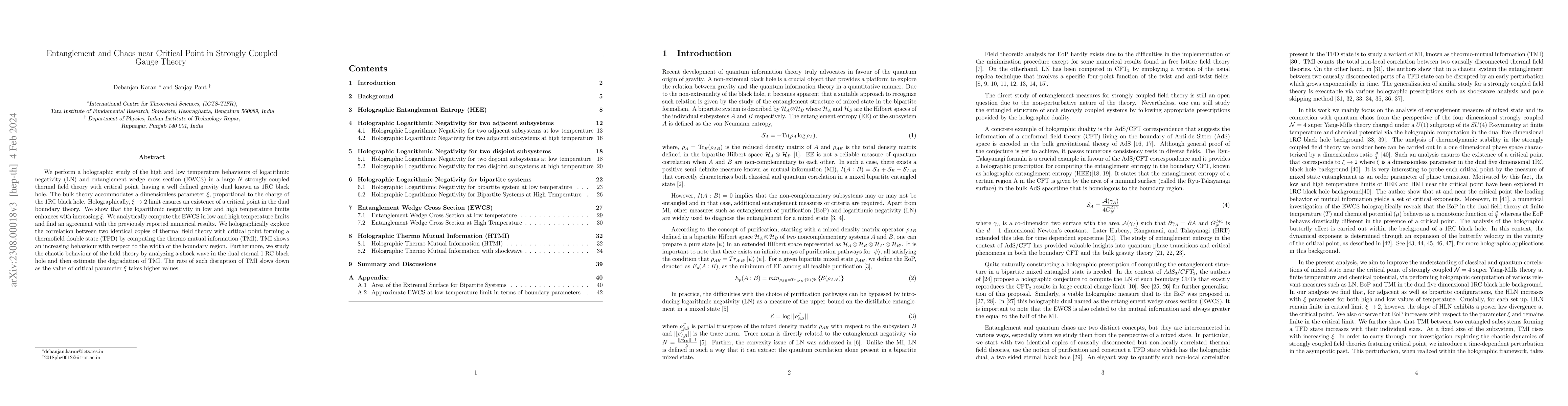 Thumbnail for Entanglement and chaos near critical point in strongly coupled gauge
  theory