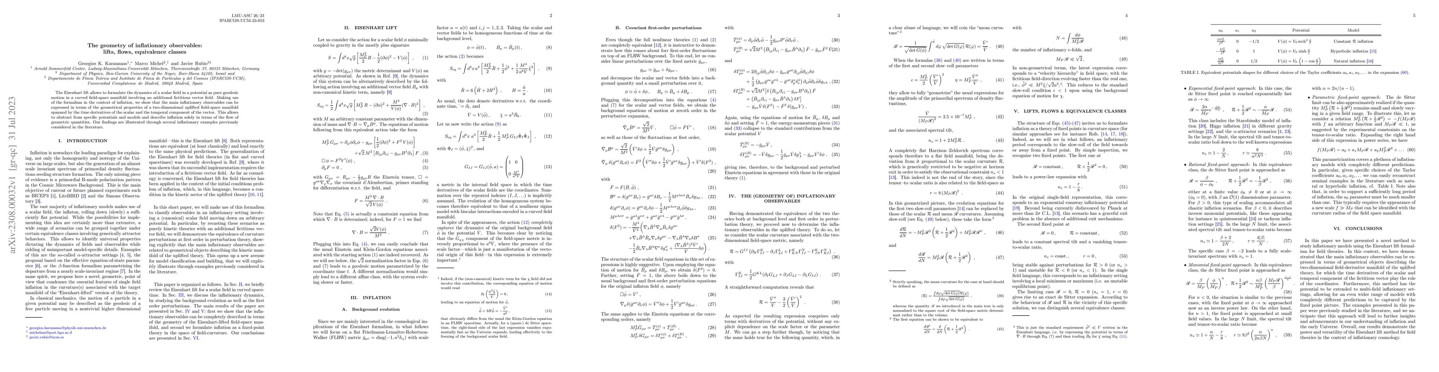 Thumbnail for The geometry of inflationary observables: lifts, flows, equivalence
  classes