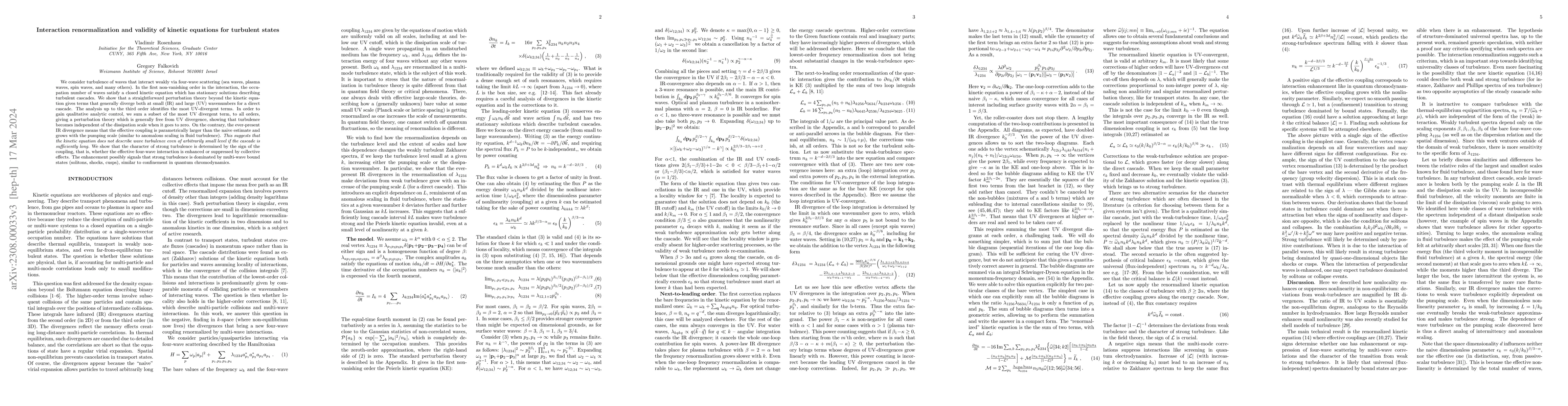Thumbnail for Interaction renormalization and validity of kinetic equations for
  turbulent states