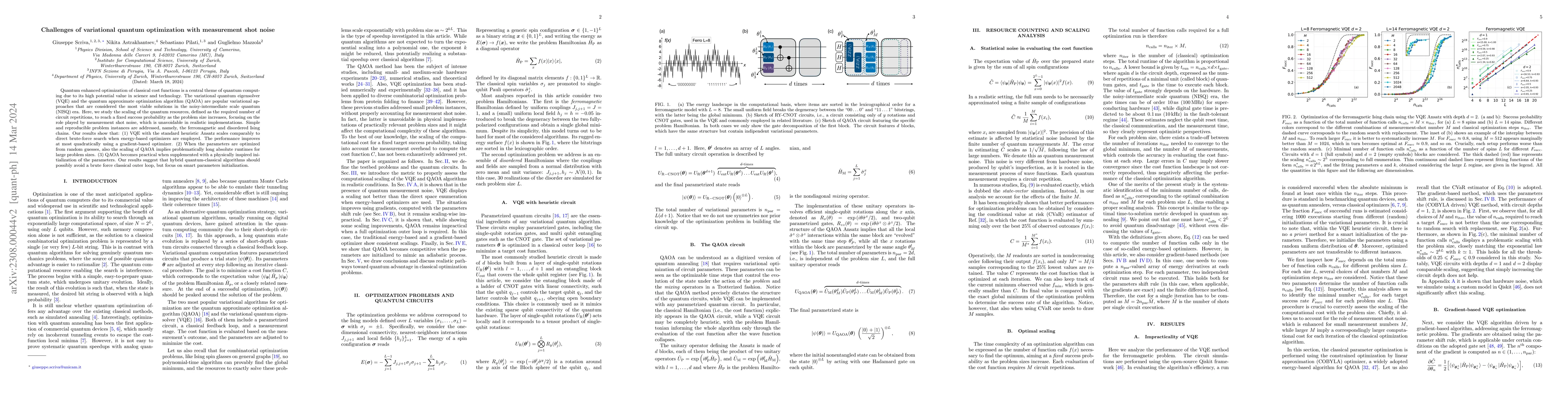 Thumbnail for Challenges of variational quantum optimization with measurement shot
  noise