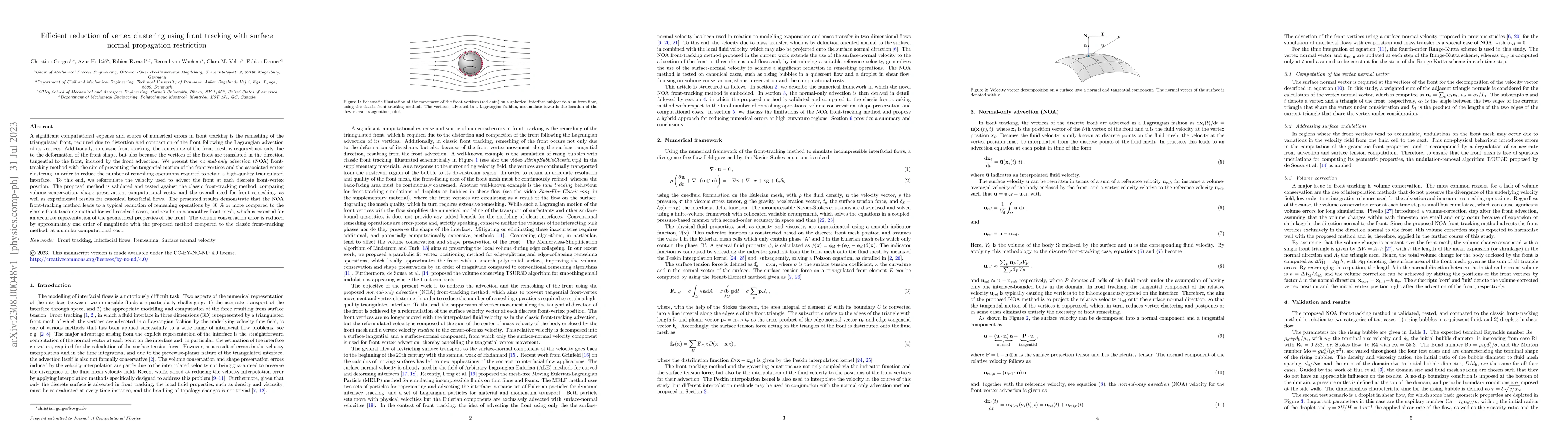 Thumbnail for Efficient reduction of vertex clustering using front tracking with
  surface normal propagation restriction