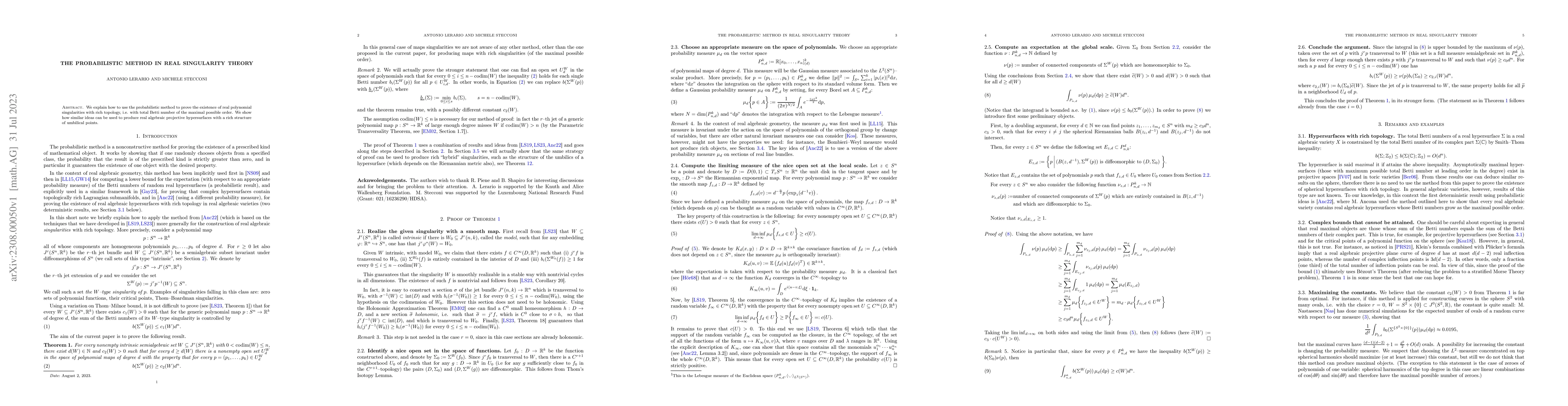 Thumbnail for The probabilistic method in real singularity theory