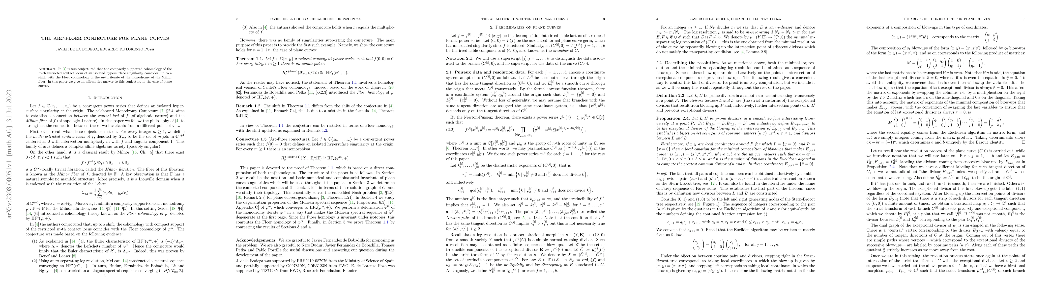 Thumbnail for The Arc-Floer conjecture for plane curves