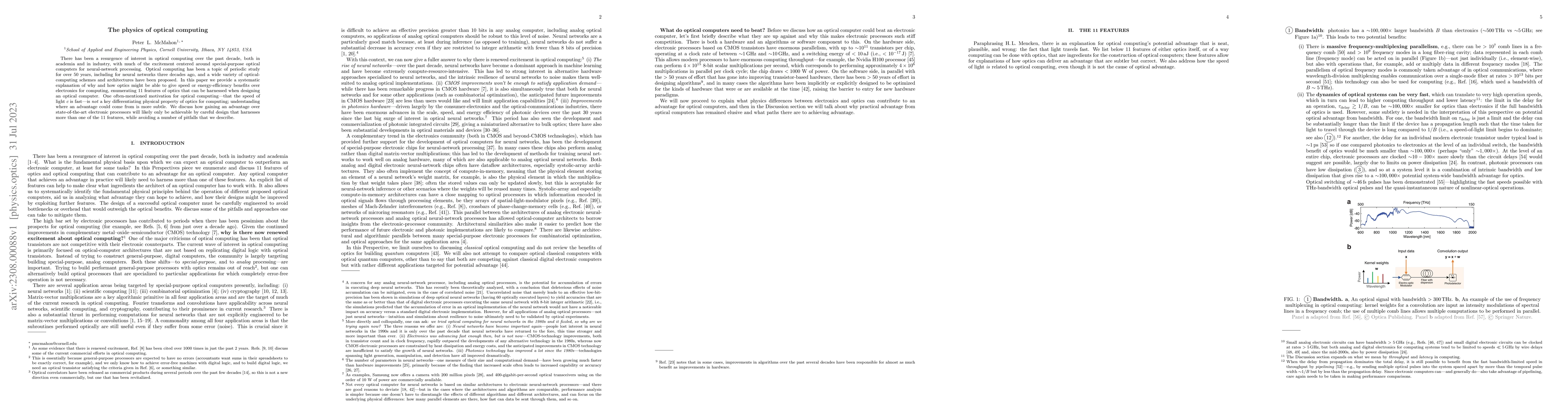 Thumbnail for The physics of optical computing
