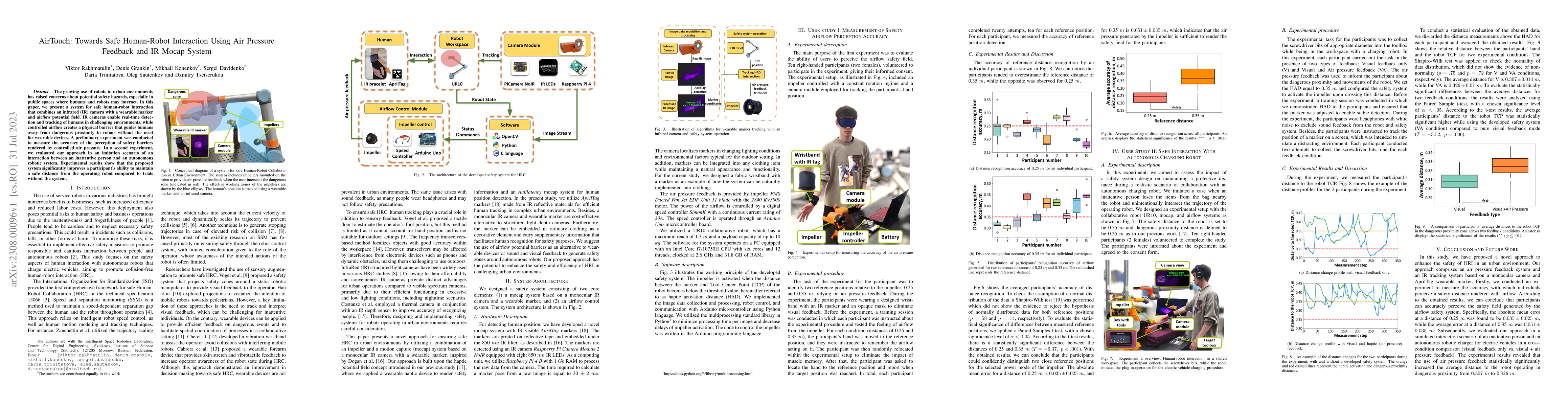 Thumbnail for AirTouch: Towards Safe Human-Robot Interaction Using Air Pressure
  Feedback and IR Mocap System