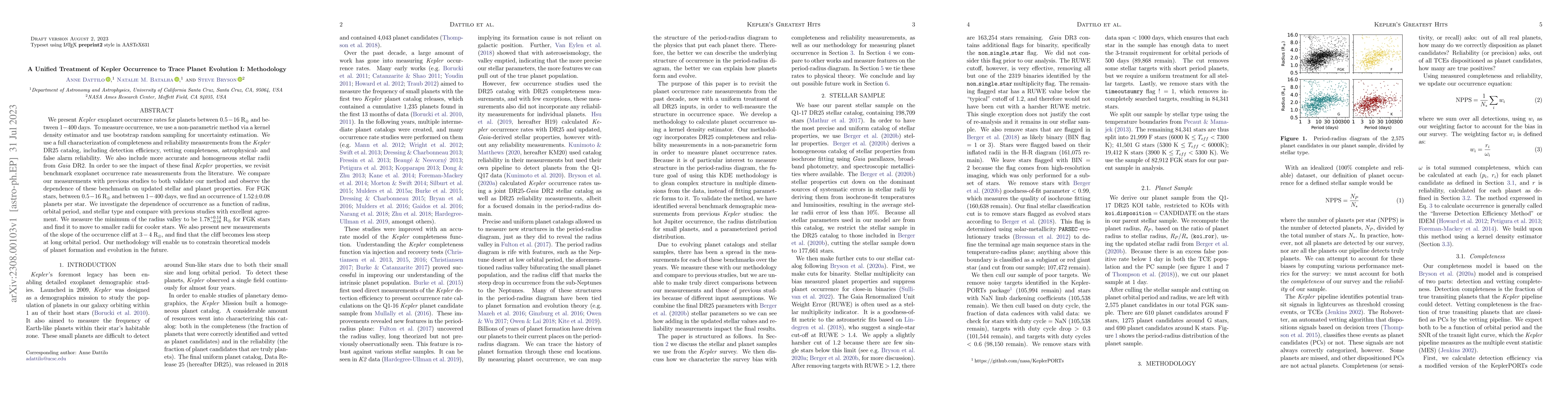Thumbnail for A Unified Treatment of Kepler Occurrence to Trace Planet Evolution I:
  Methodology
