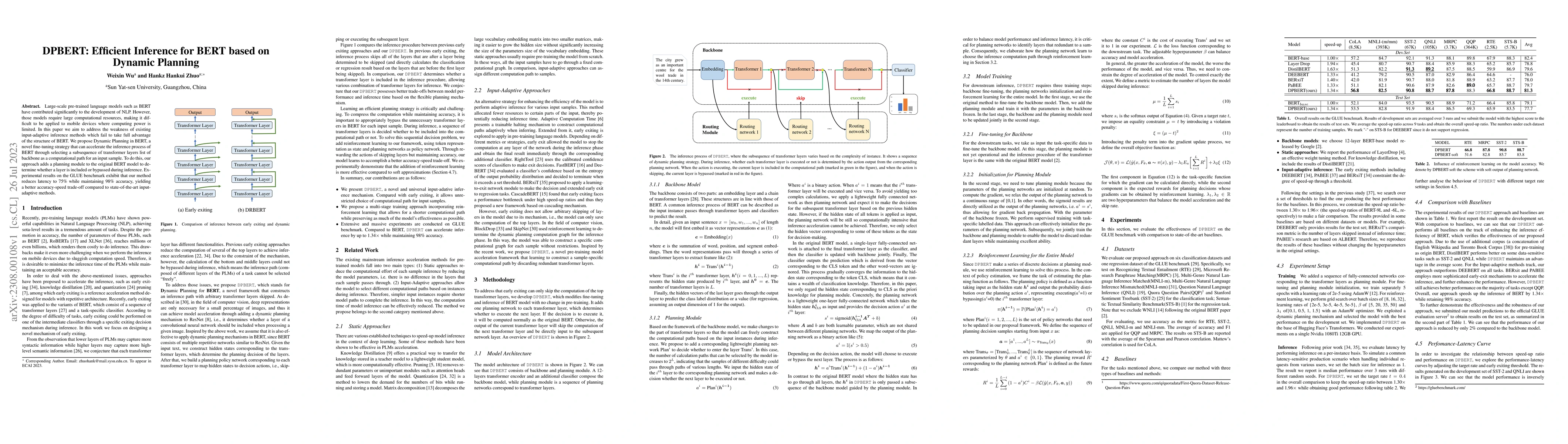 Thumbnail for DPBERT: Efficient Inference for BERT based on Dynamic Planning