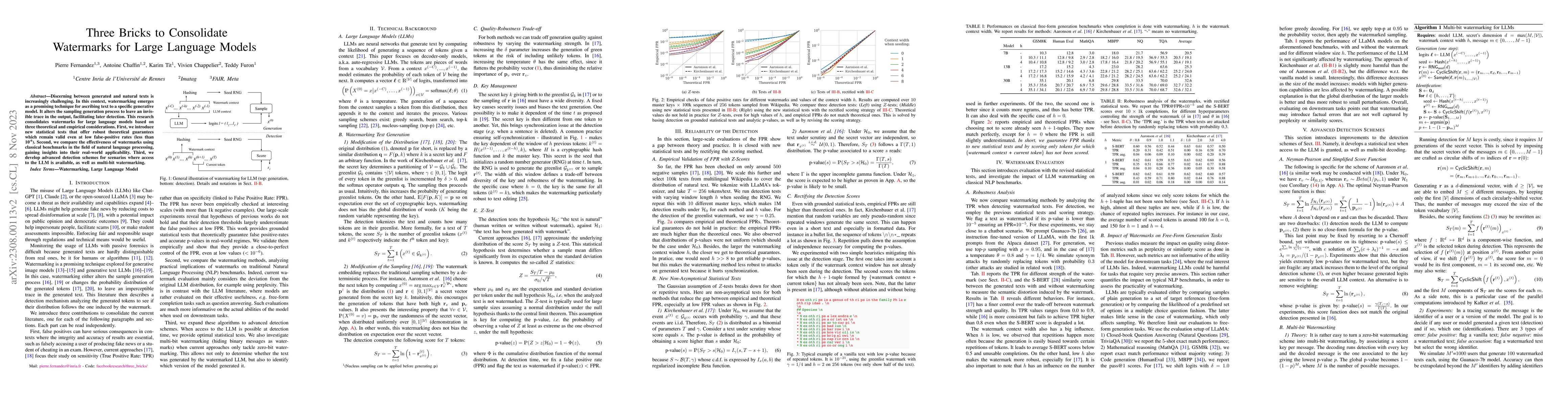 Thumbnail for Three Bricks to Consolidate Watermarks for Large Language Models