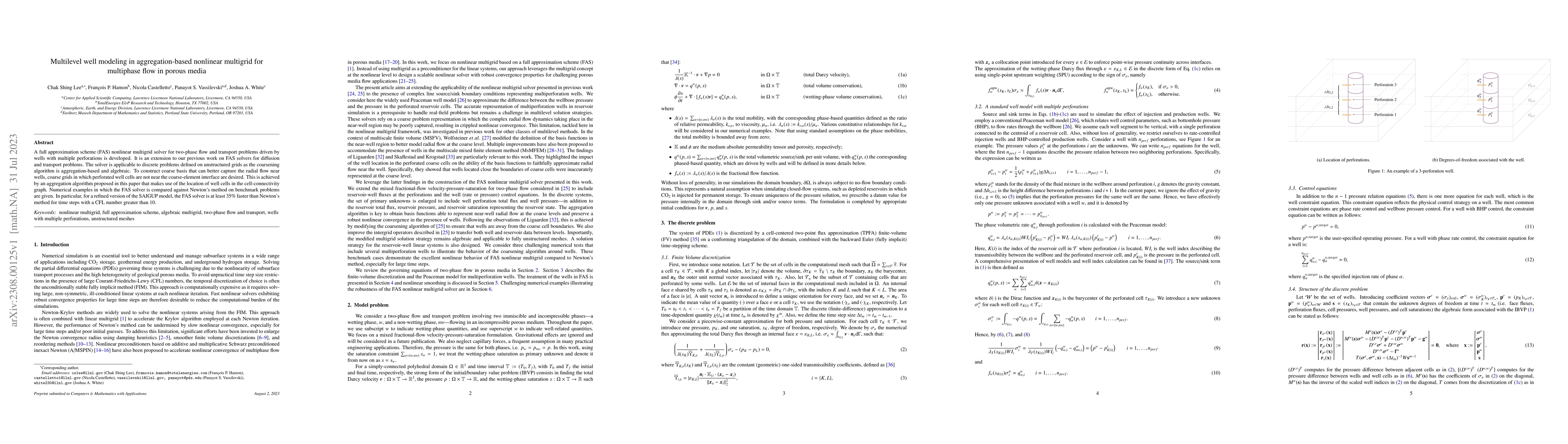 Thumbnail for Multilevel well modeling in aggregation-based nonlinear multigrid for
  multiphase flow in porous media