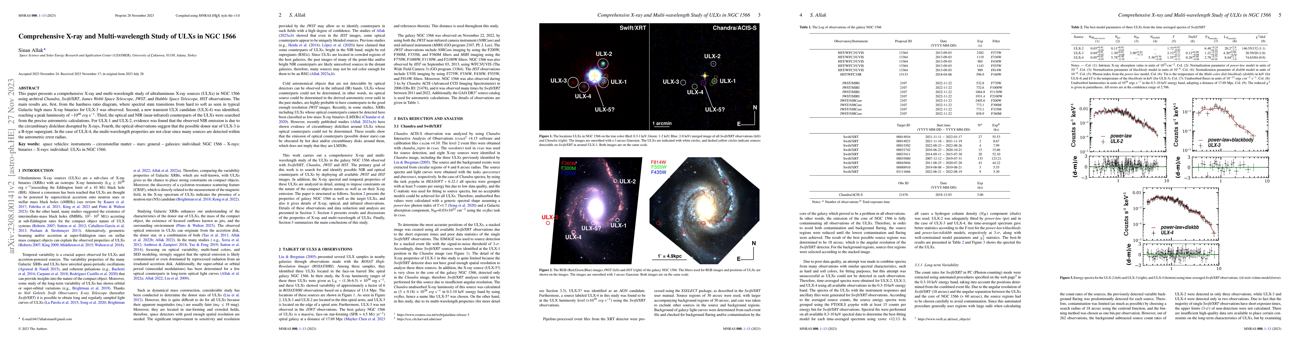 Thumbnail for Comprehensive X-ray and Multiwavelength Study of ULXs in NGC 1566