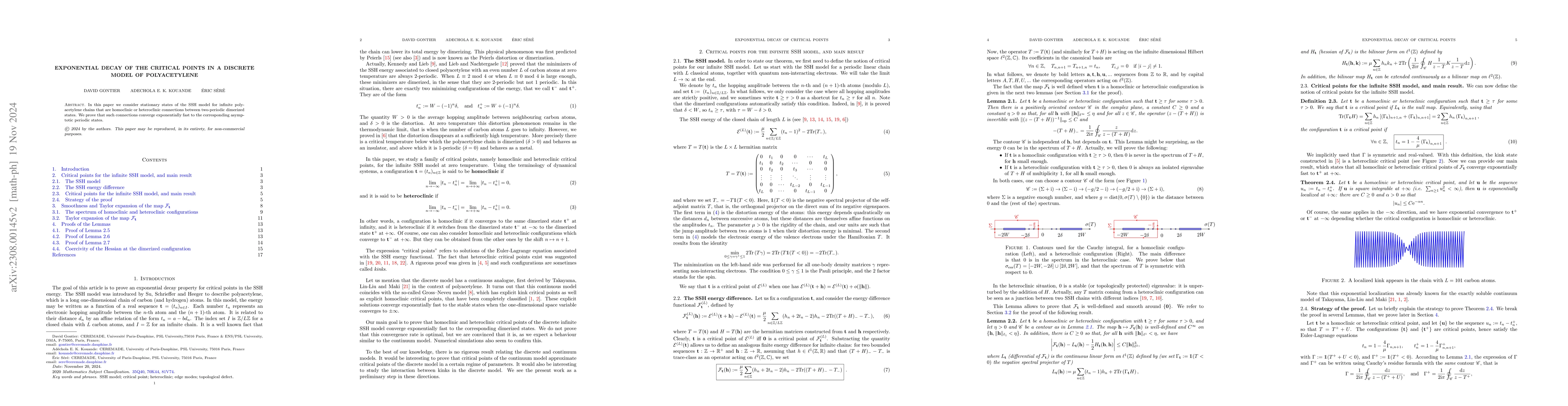 Thumbnail for Exponential decay of the critical points in a discrete model of
  polyacetylene