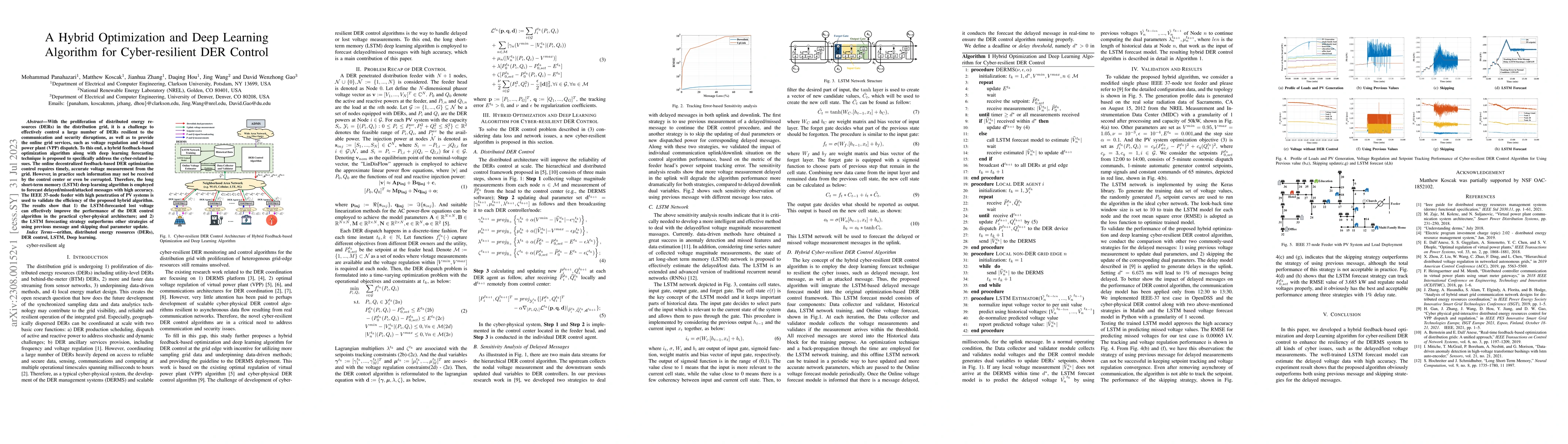 Thumbnail for A Hybrid Optimization and Deep Learning Algorithm for Cyber-resilient
  DER Control