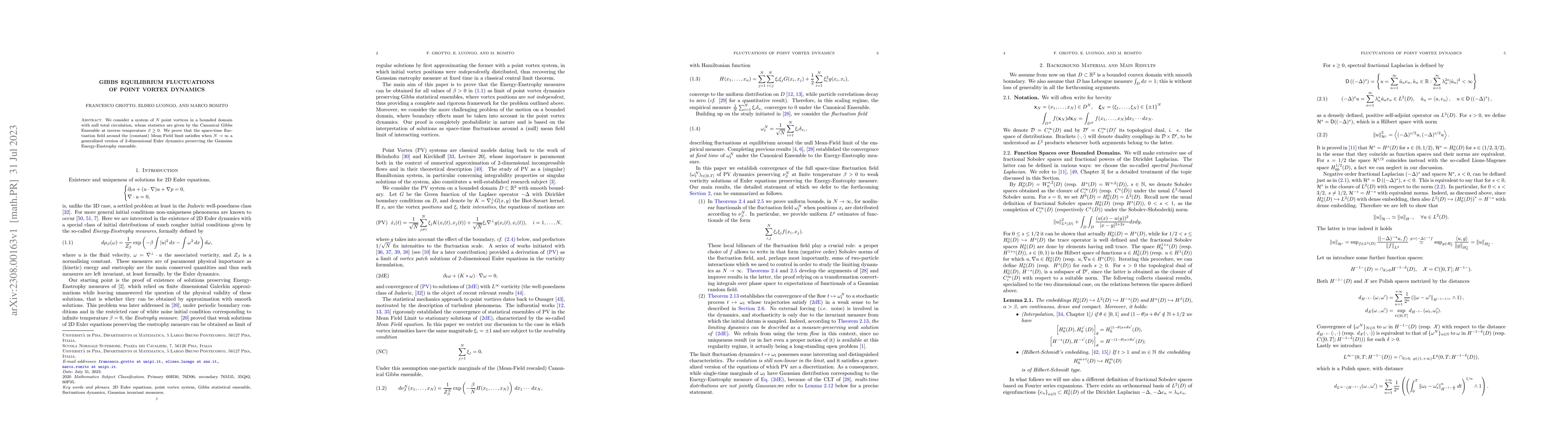 Thumbnail for Gibbs Equilibrium Fluctuations of Point Vortex Dynamics