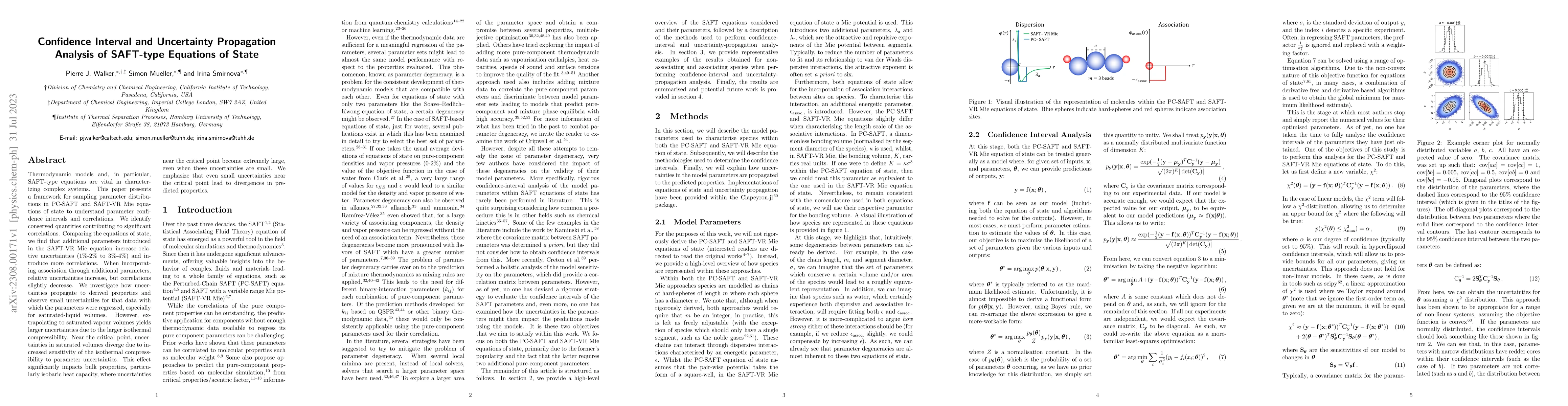 Thumbnail for Confidence Interval and Uncertainty Propagation Analysis of SAFT-type
  Equations of State