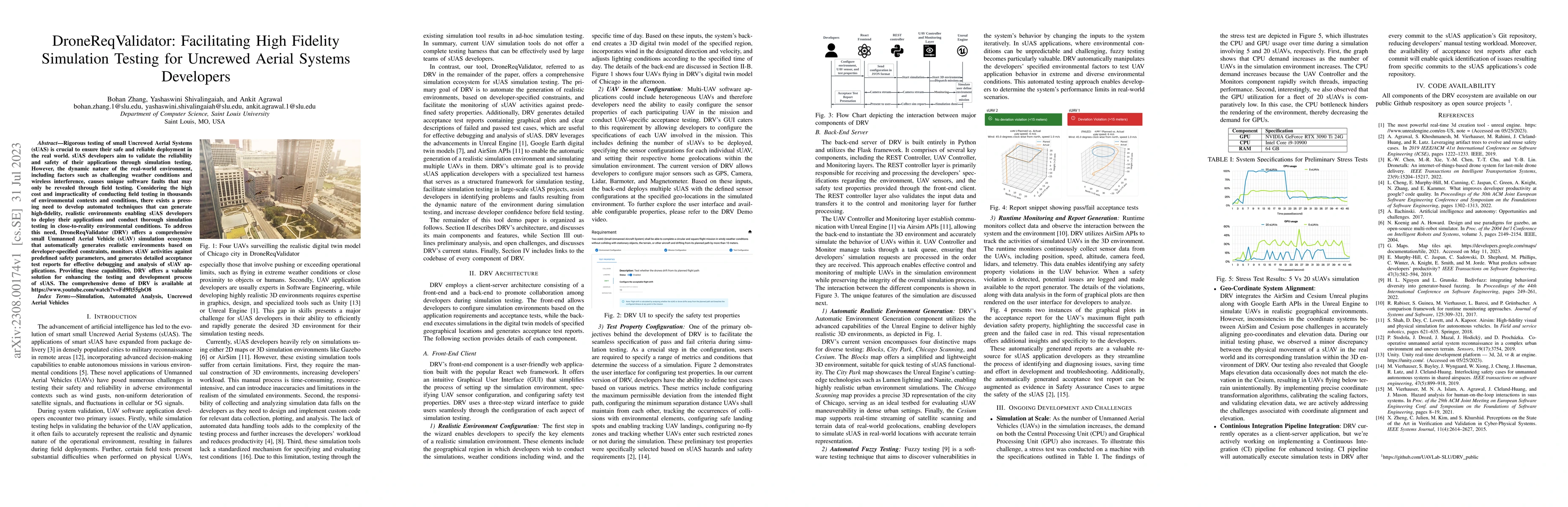 Thumbnail for DroneReqValidator: Facilitating High Fidelity Simulation Testing for
  Uncrewed Aerial Systems Developers