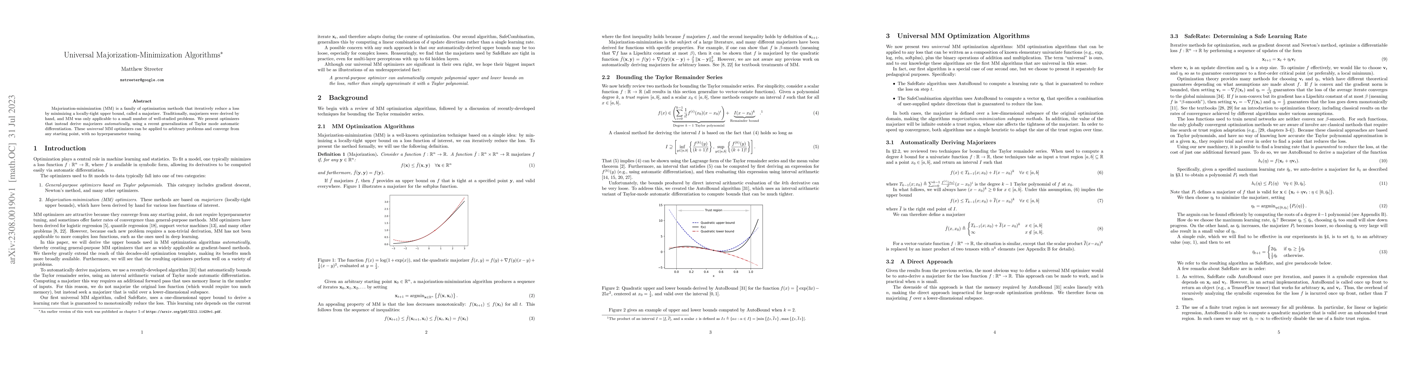 Thumbnail for Universal Majorization-Minimization Algorithms