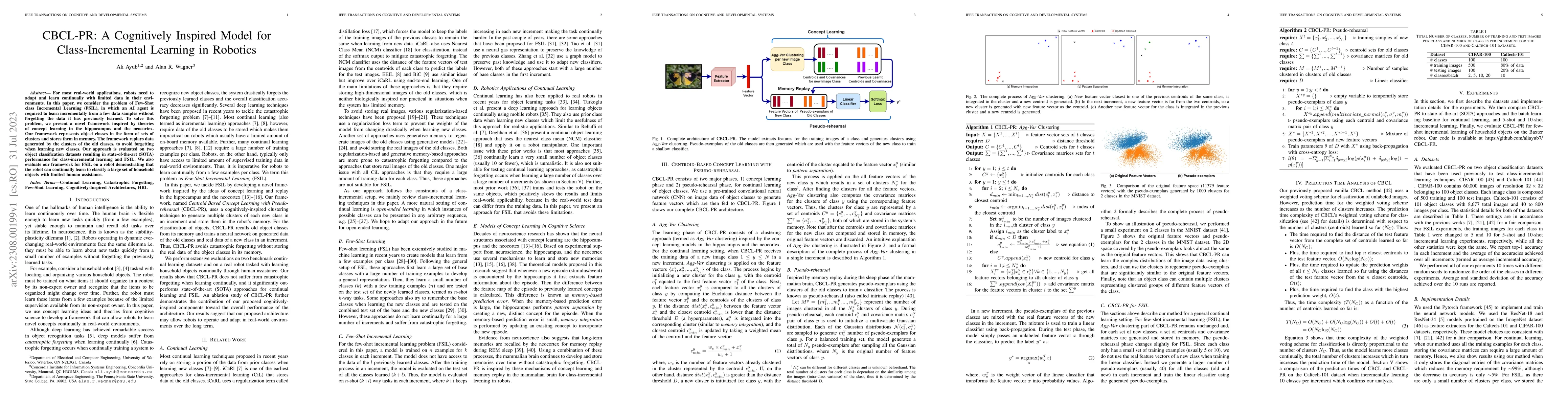 Thumbnail for CBCL-PR: A Cognitively Inspired Model for Class-Incremental Learning in
  Robotics