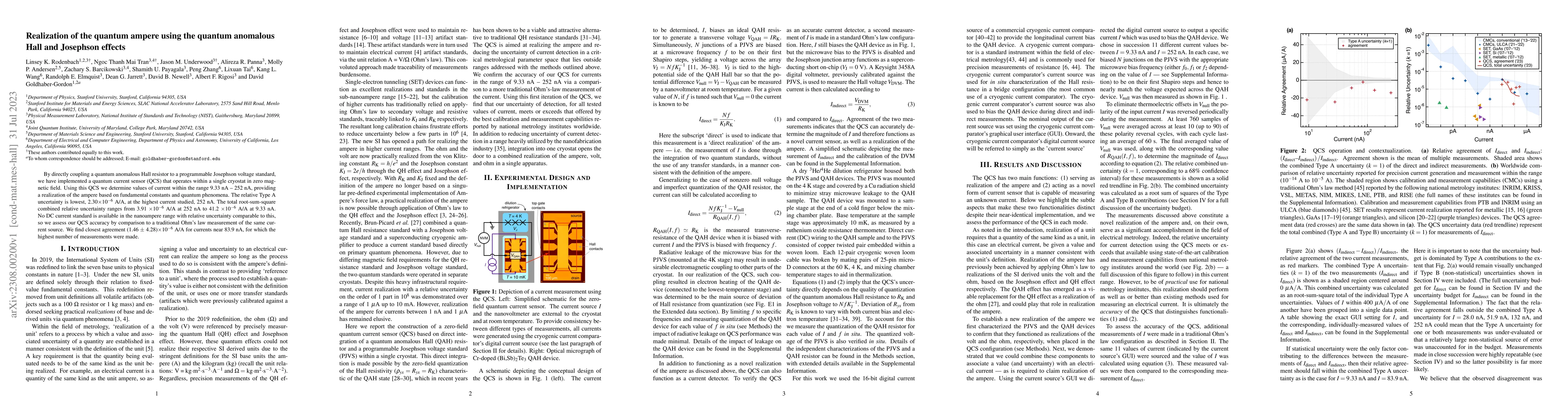 Thumbnail for Realization of the quantum ampere using the quantum anomalous Hall and
  Josephson effects