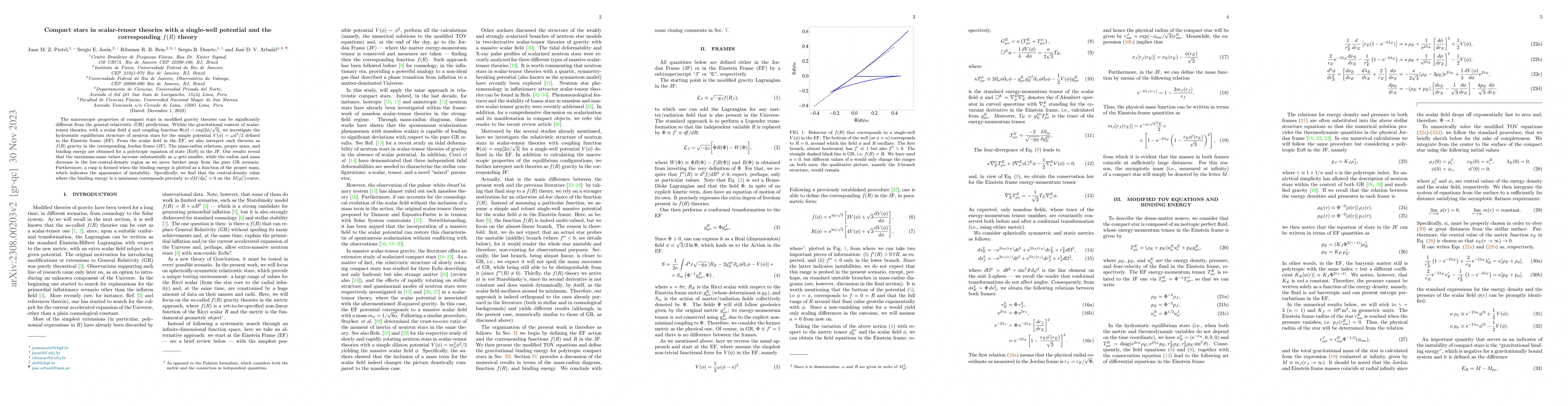 Thumbnail for Compact stars in scalar-tensor theories with a single-well potential and
  the corresponding $f(R)$ theory