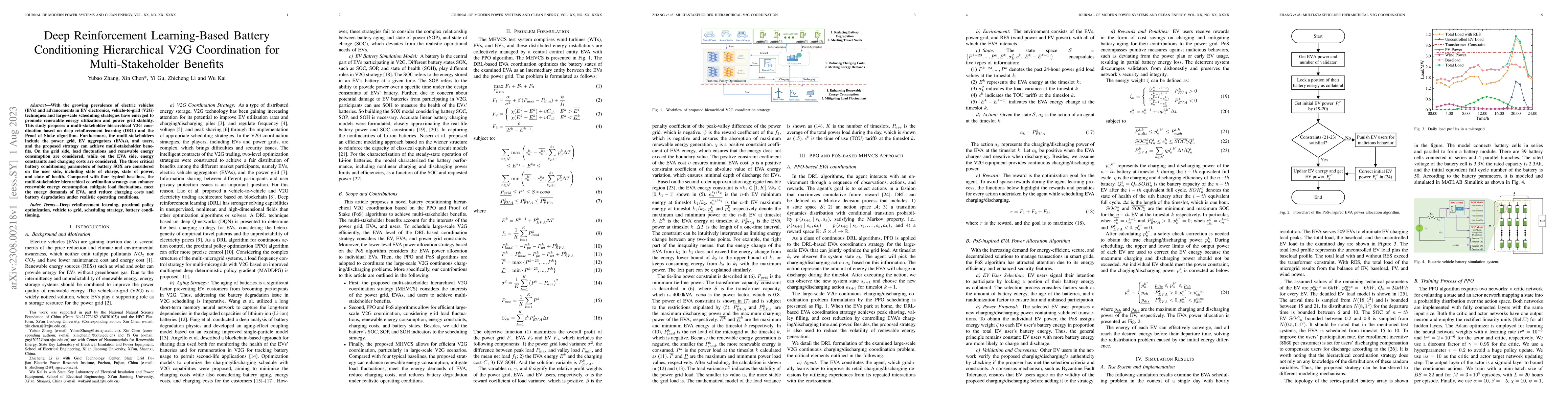 Thumbnail for Deep Reinforcement Learning-Based Battery Conditioning Hierarchical V2G
  Coordination for Multi-Stakeholder Benefits