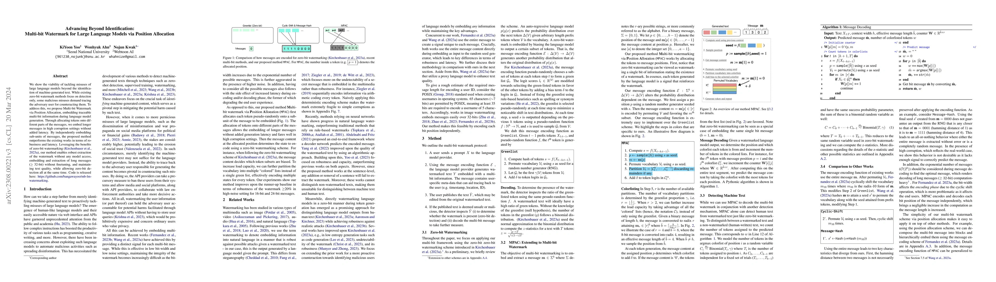 Thumbnail for Advancing Beyond Identification: Multi-bit Watermark for Large Language
  Models
