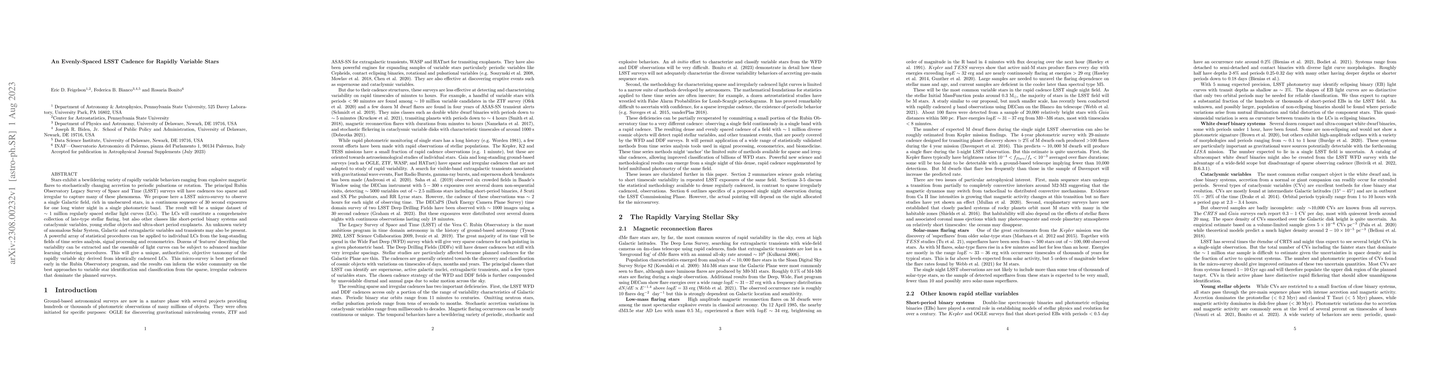 Thumbnail for An Evenly-Spaced LSST Cadence for Rapidly Variable Stars