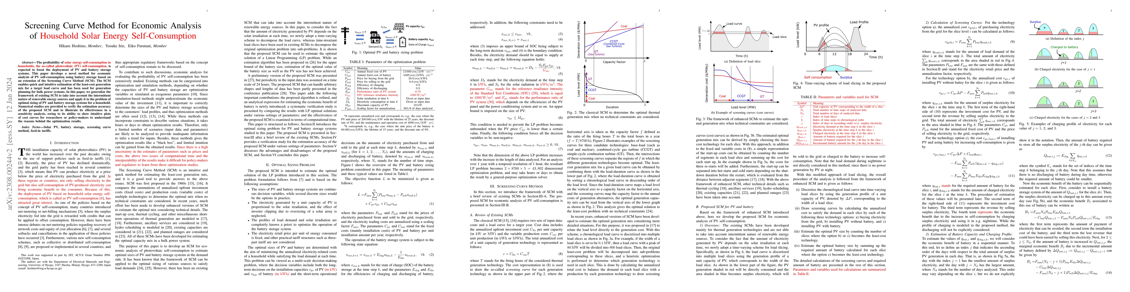 Thumbnail for Screening Curve Method for Economic Analysis of Household Solar Energy
  Self-Consumption