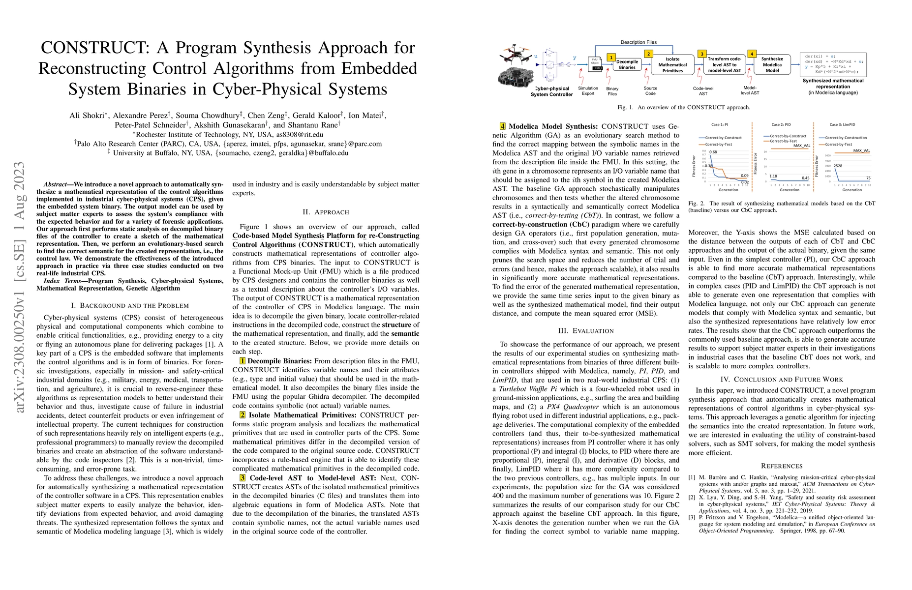 Thumbnail for CONSTRUCT: A Program Synthesis Approach for Reconstructing Control
  Algorithms from Embedded System Binaries in Cyber-Physical Systems