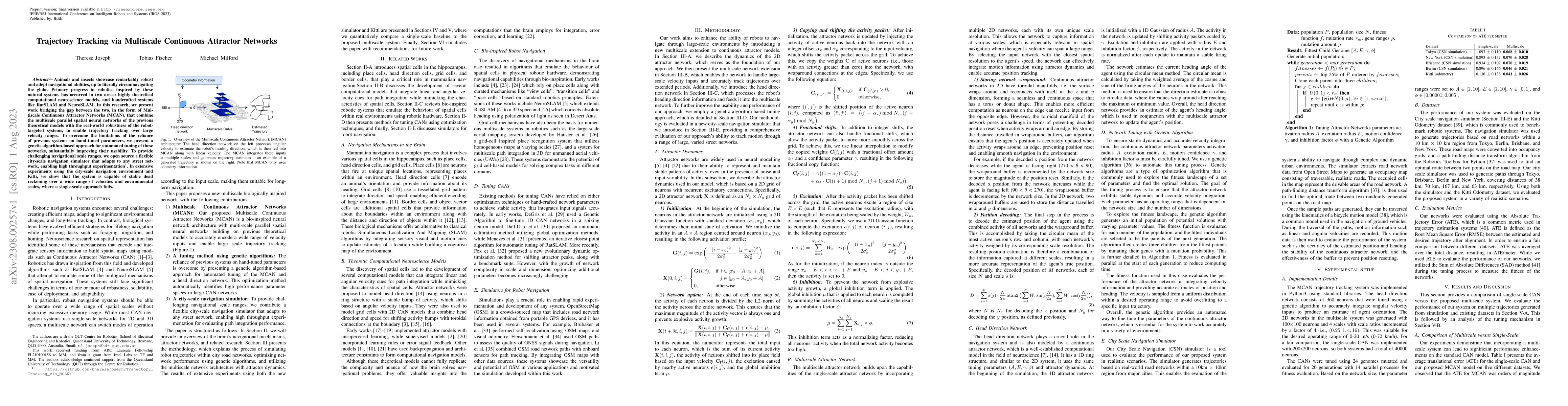 Thumbnail for Trajectory Tracking via Multiscale Continuous Attractor Networks