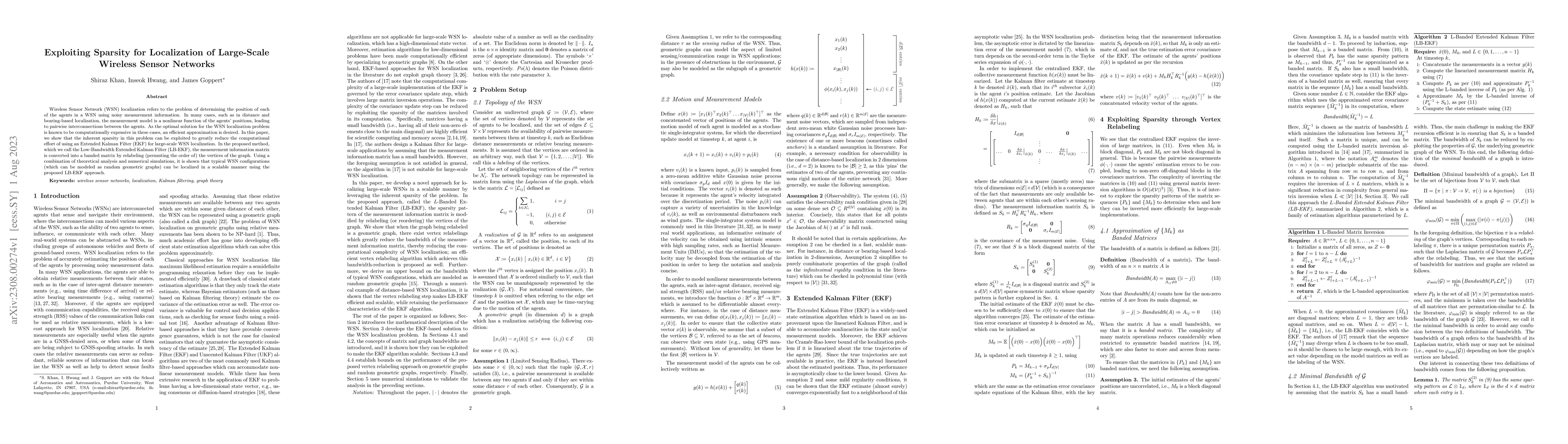 Thumbnail for Exploiting Sparsity for Localization of Large-Scale Wireless Sensor
  Networks