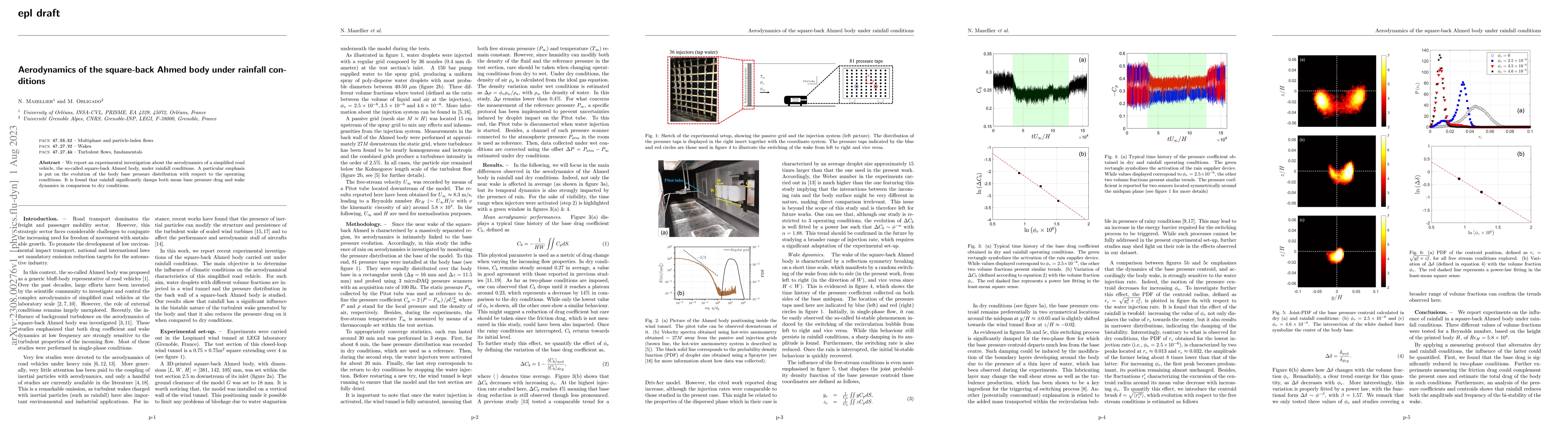 Thumbnail for Aerodynamics of the square-back Ahmed body under rainfall conditions