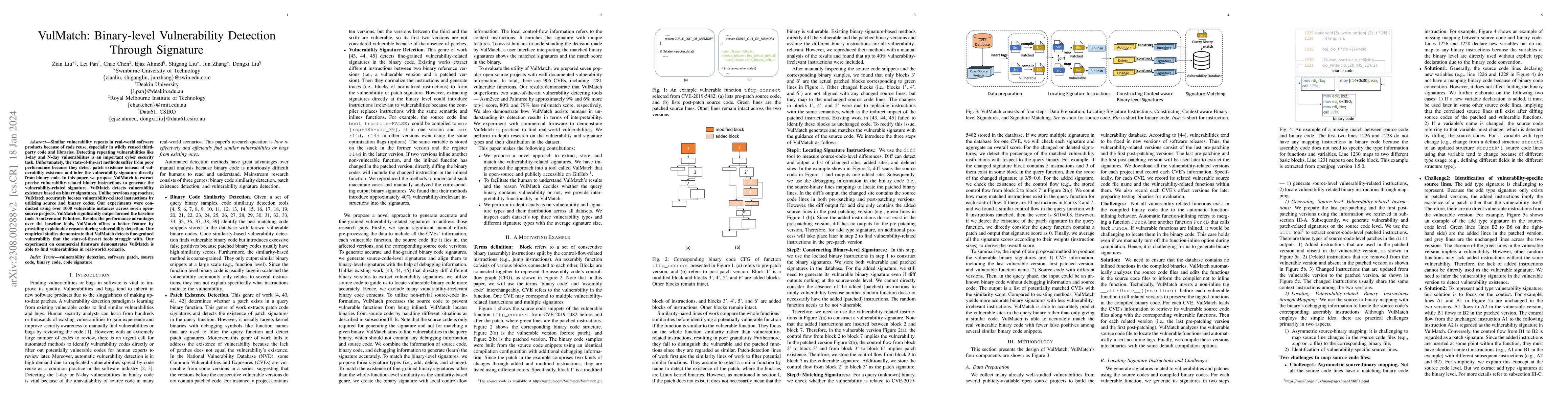 Thumbnail for VulMatch: Binary-level Vulnerability Detection Through Signature