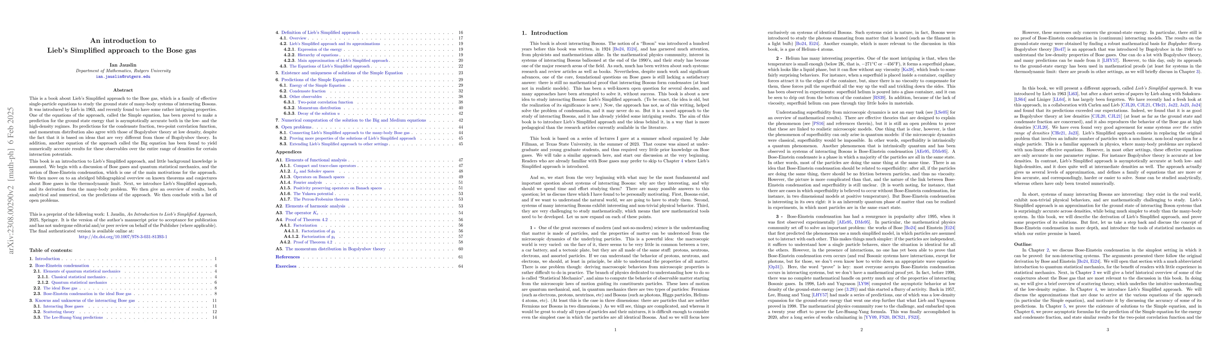 Thumbnail for Lecture Notes: Bose-Einstein condensation and the Simplified Approach to
  interacting Bosons