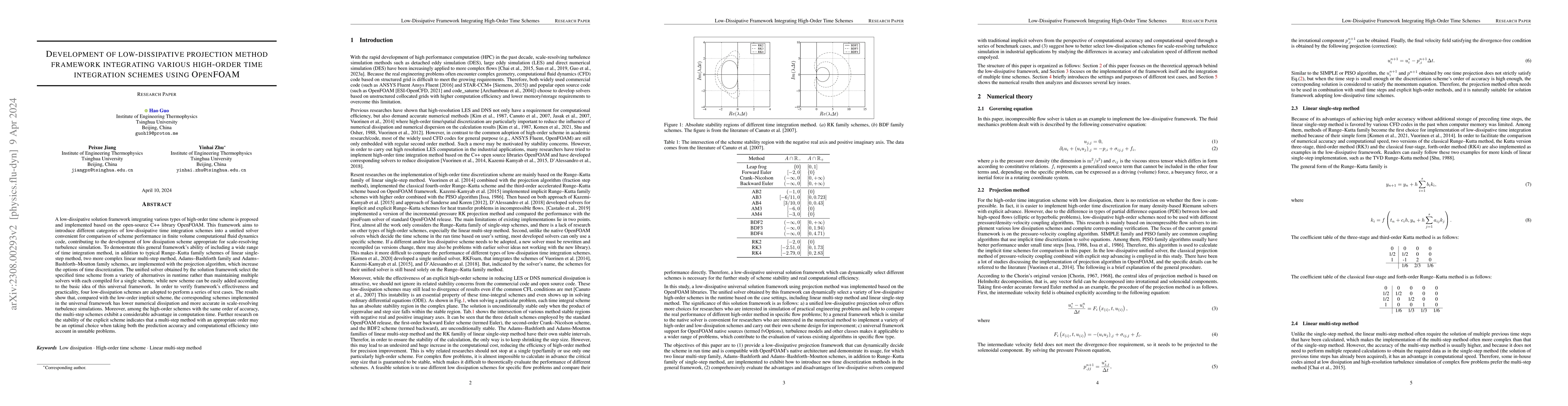 Thumbnail for Development of low-dissipative projection method framework integrating
  various high-order time integration schemes using OpenFOAM