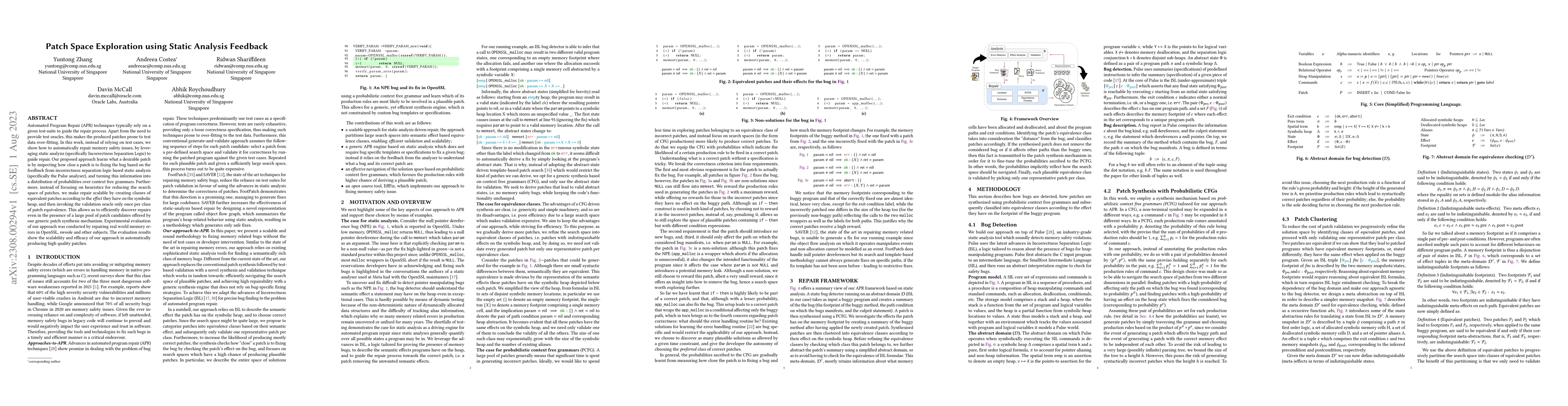 Thumbnail for Patch Space Exploration using Static Analysis Feedback