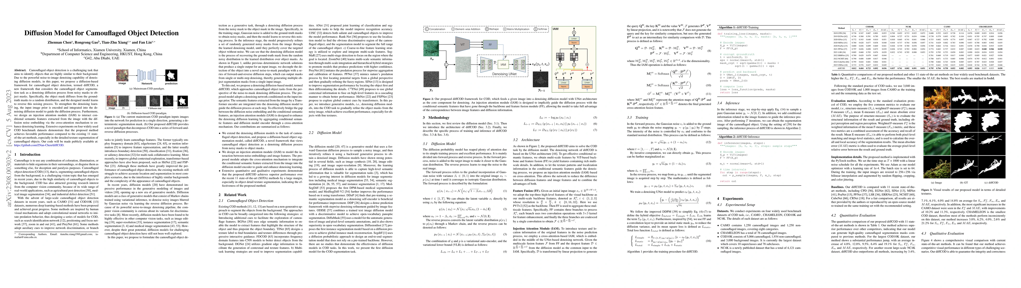 Thumbnail for Diffusion Model for Camouflaged Object Detection