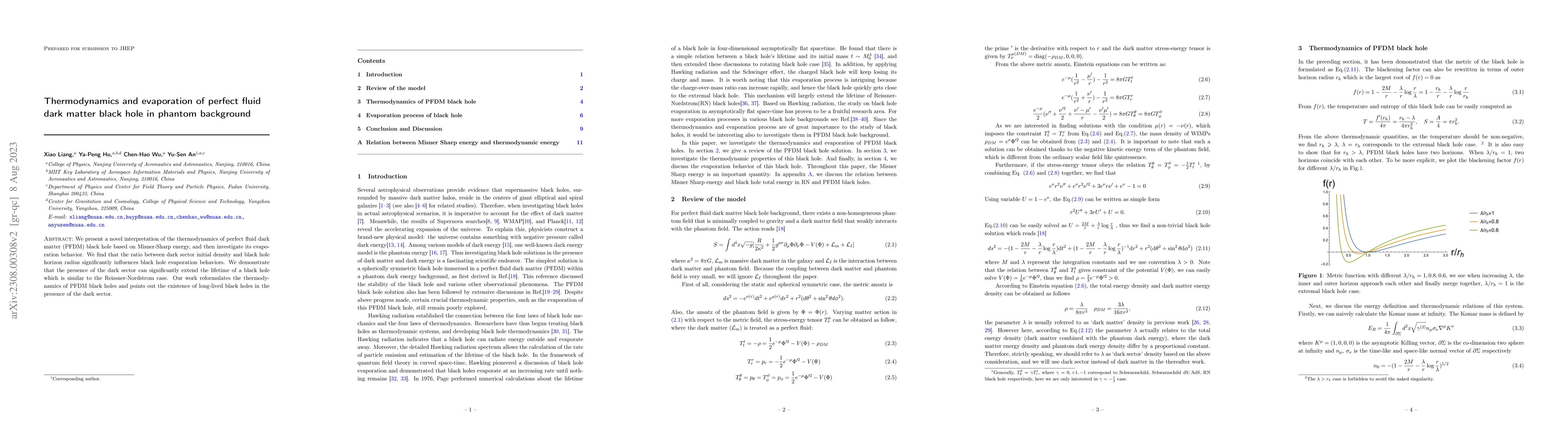 Thumbnail for Thermodynamics and evaporation of perfect fluid dark matter black hole
  in phantom background