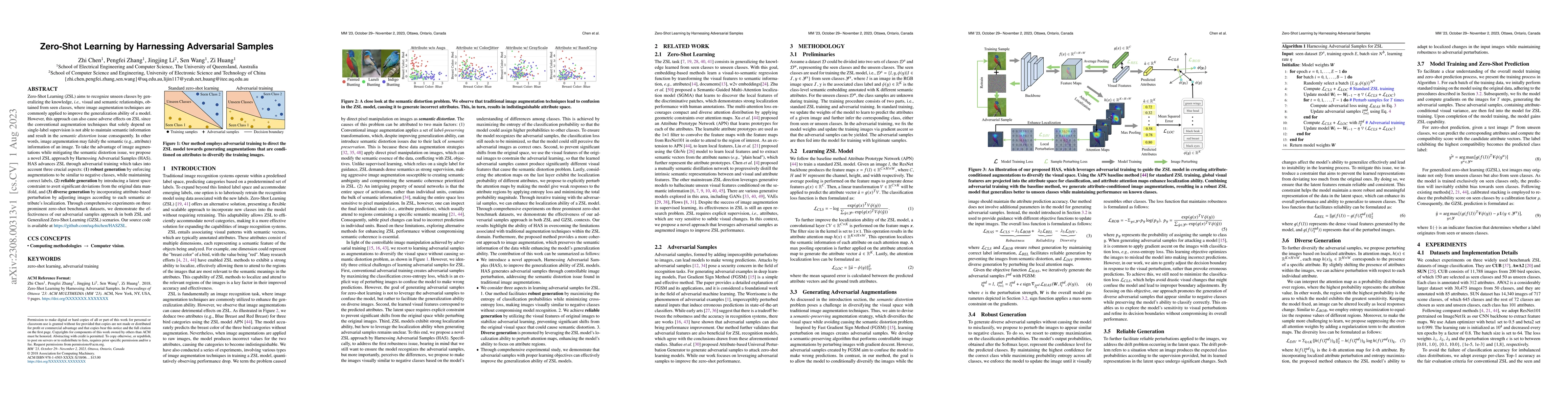 Thumbnail for Zero-Shot Learning by Harnessing Adversarial Samples