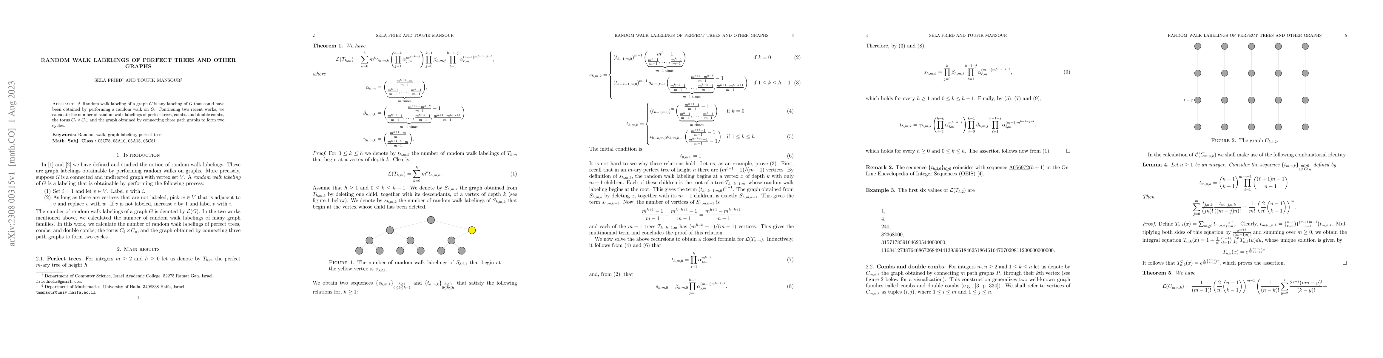 Thumbnail for Random Walk Labelings of Perfect Trees and Other Graphs